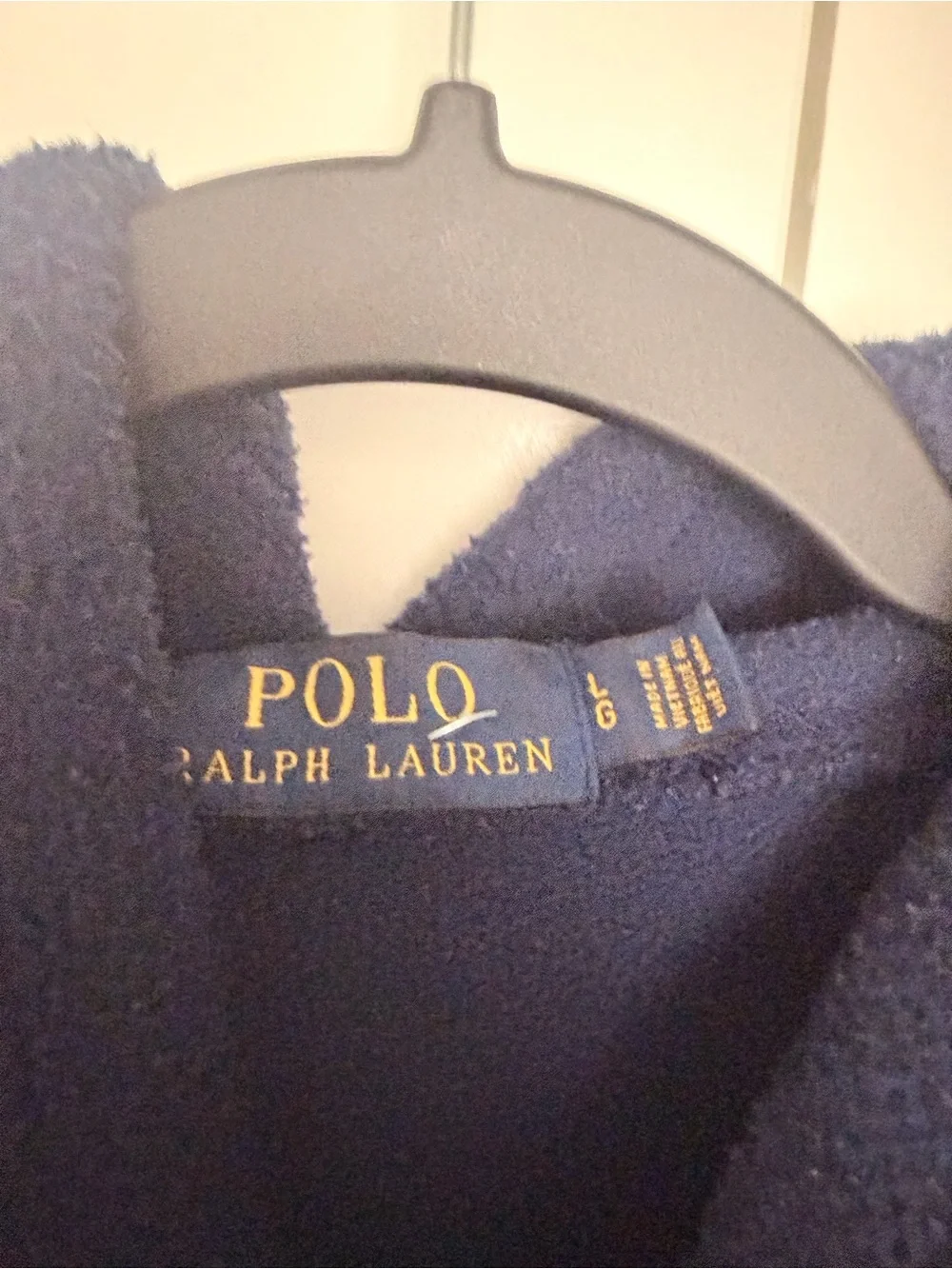 Polo Ralph Lauren mens navy blue polo USA logo fleece hoodie sweatshirt size L